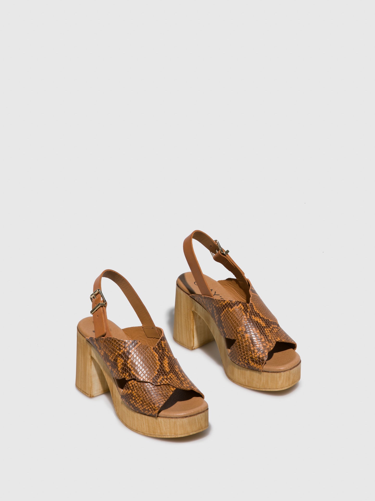 Clay's Sandálias de Salto Alto com Tira no Calcanhar em Laranja